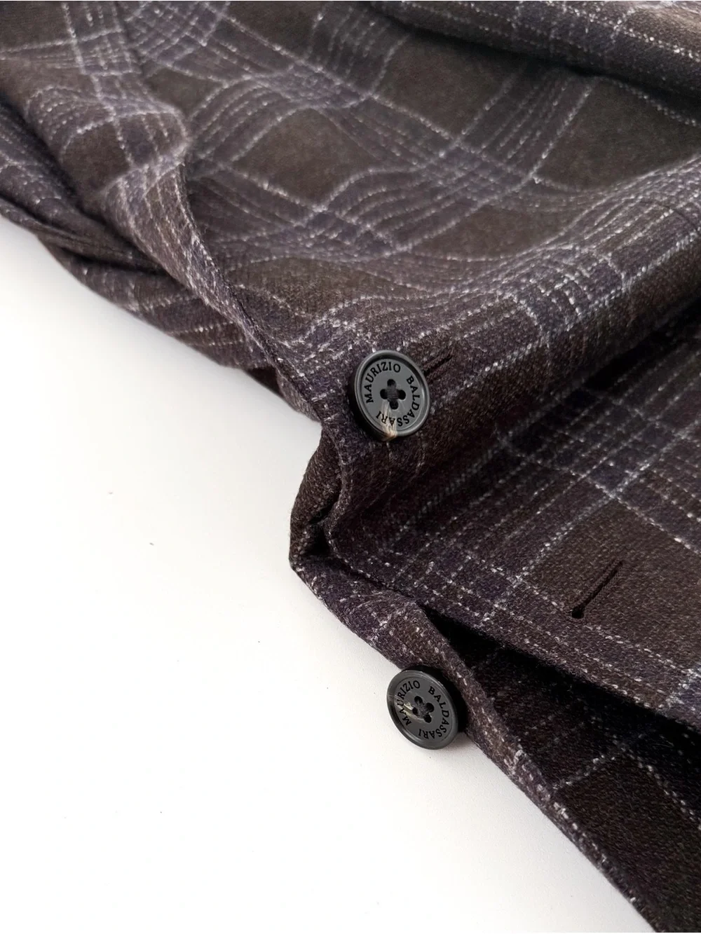 New Maurizio Baldassari Italian Wool Plaid Sport Coat Blazer Men's Brown Blue 40